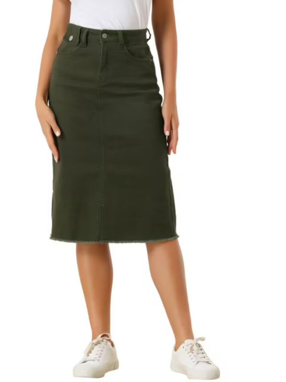 NWT - Allegra K - pencil skirt - dark green - high waist - knee length - Size XS